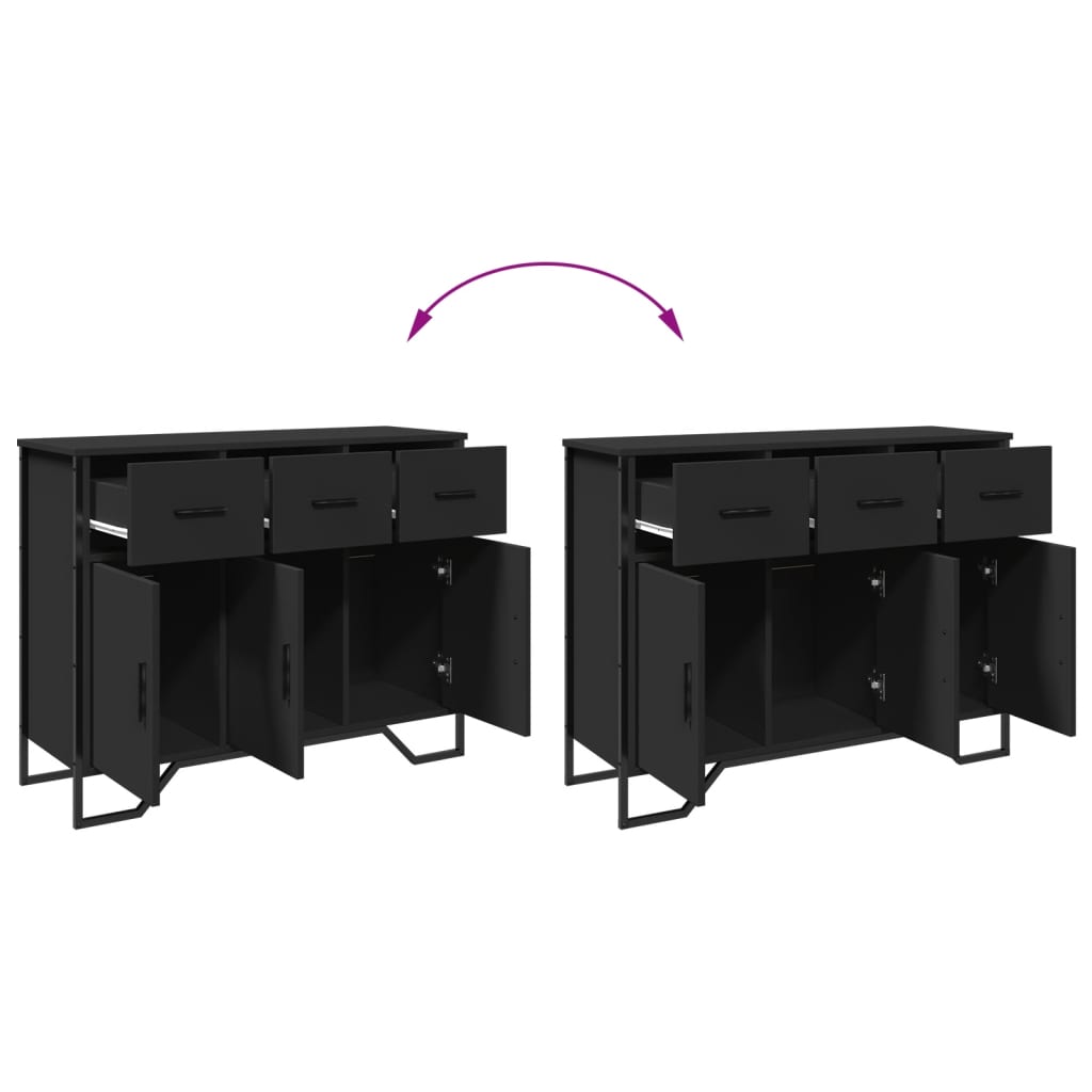 Sideboard Black 97x32.5x74.5 cm Engineered Wood