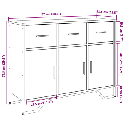 Sideboard Grey Sonoma 97x32.5x74.5 cm Engineered Wood