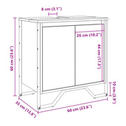 Bathroom Sink Cabinet Smoked Oak 60x35x60 cm Engineered Wood