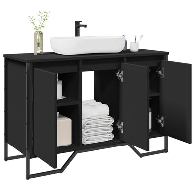 Bathroom Sink Cabinet Black 91x35x60 cm Engineered Wood