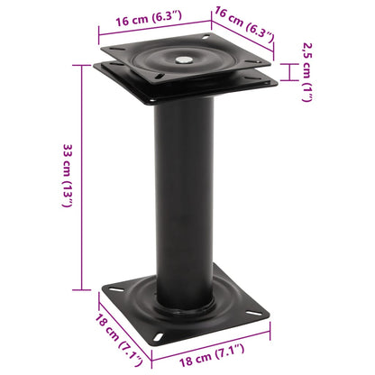 Boat Seat Pedestal with 360° Seat Swivel Steel