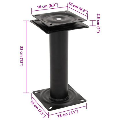 2 pcs Boat Seat Pedestals with 360° Seat Swivel Steel