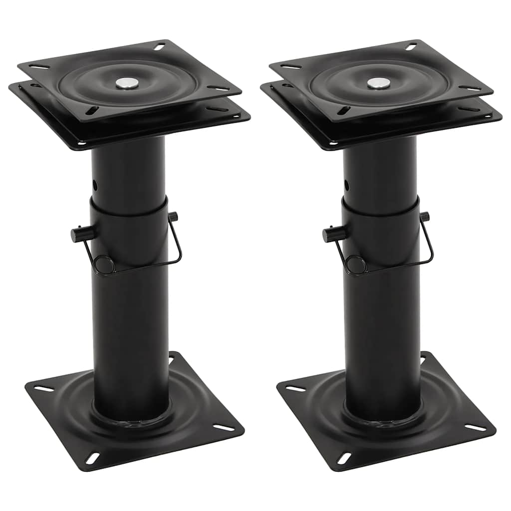 2 pcs Boat Seat Pedestals with 360° Seat Swivel Adjustable Steel