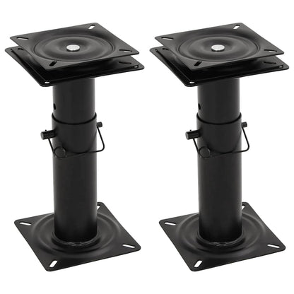 2 pcs Boat Seat Pedestals with 360° Seat Swivel Adjustable Steel
