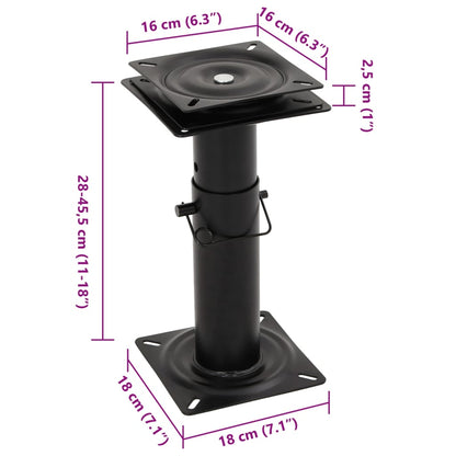 2 pcs Boat Seat Pedestals with 360° Seat Swivel Adjustable Steel
