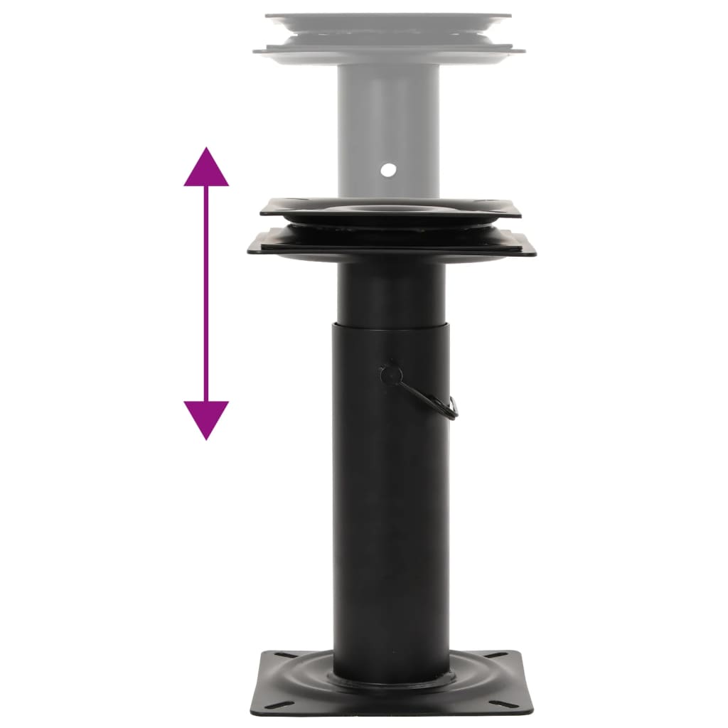 2 pcs Boat Seat Pedestals with 360° Seat Swivel Adjustable Steel