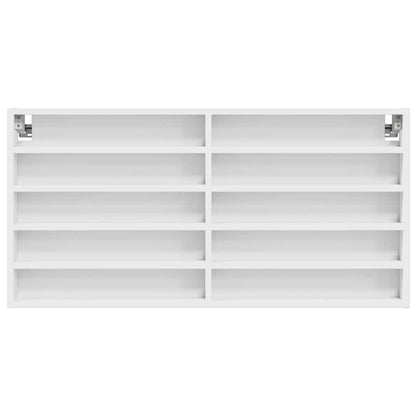 Vitrine Cabinet White 100x8.5x50 cm Engineered Wood