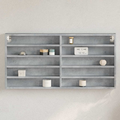 Vitrine Cabinet Concrete Grey 100x8.5x50 cm Engineered Wood