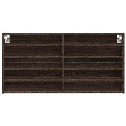 Vitrine Cabinet Brown Oak 100x8.5x50 cm Engineered Wood
