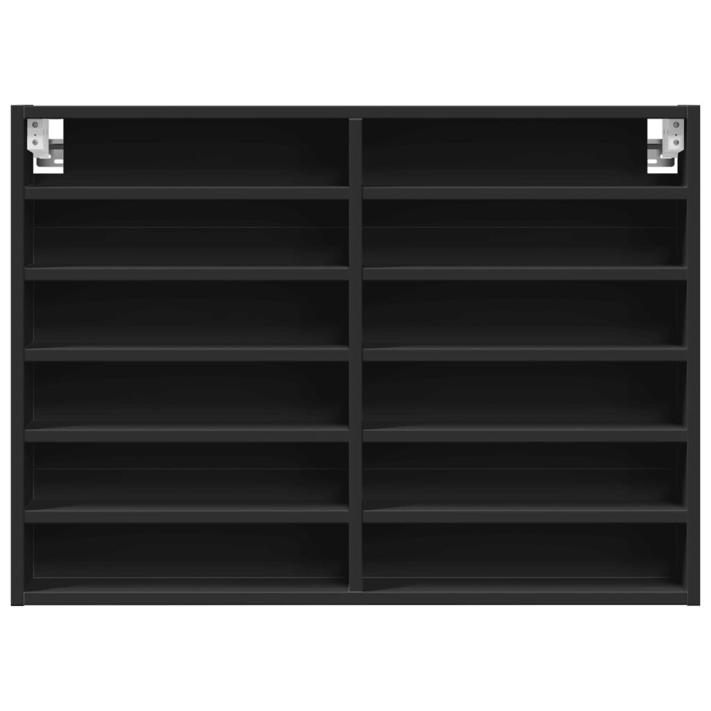 Vitrine Cabinet Black 80x8.5x58 cm Engineered Wood