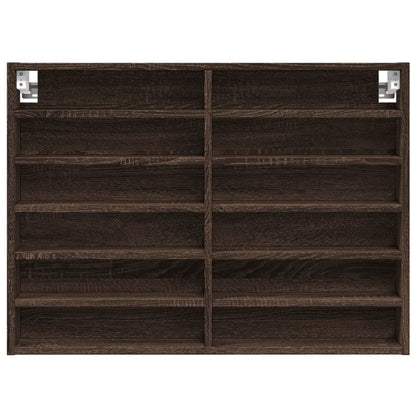 Vitrine Cabinet Brown Oak 80x8.5x58 cm Engineered Wood