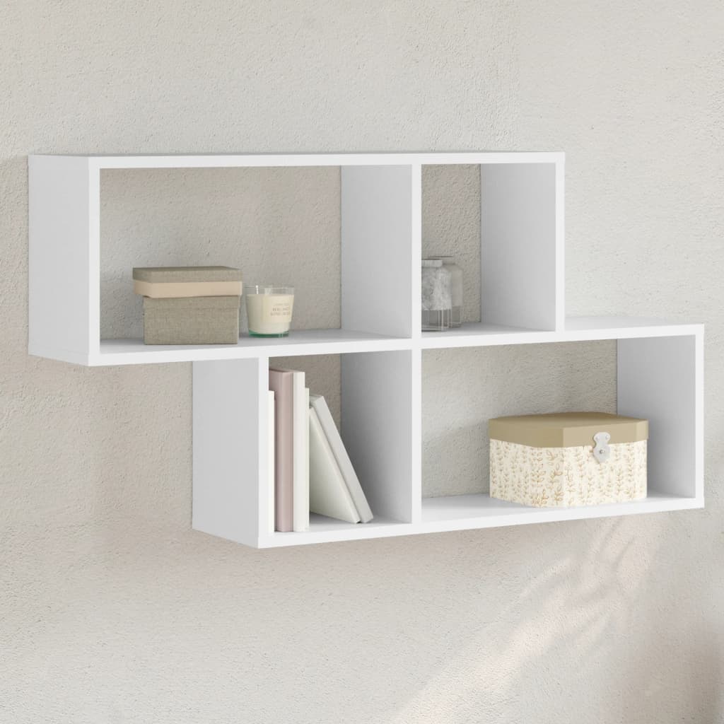 Wall Shelf White 100x20x53 cm Engineered Wood