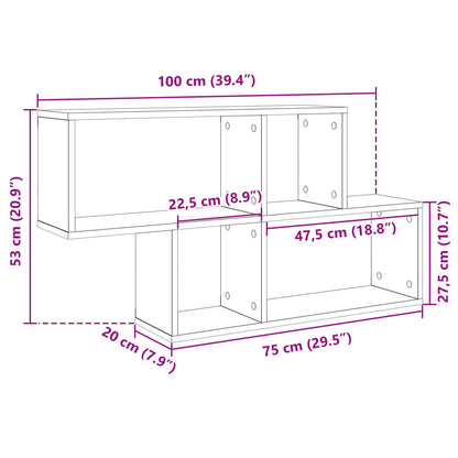 Wall Shelf Concrete Grey 100x20x53 cm Engineered Wood