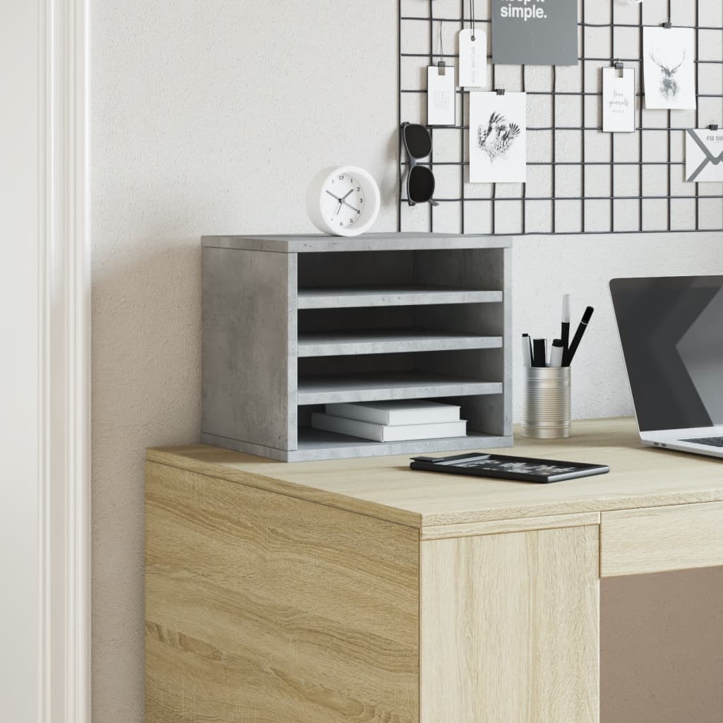 Desk Organiser Concrete Grey 36x26x29.5 cm Engineered wood