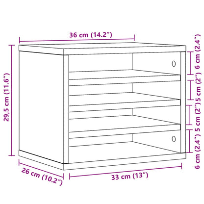 Desk Organiser Concrete Grey 36x26x29.5 cm Engineered wood