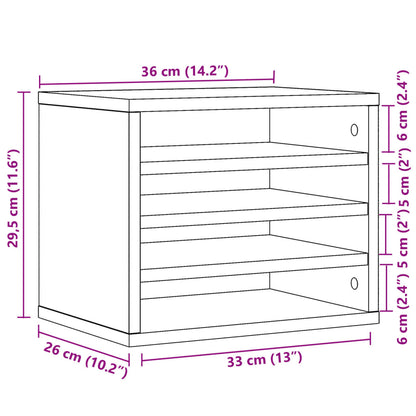 Desk Organiser Brown Oak 36x26x29.5 cm Engineered wood