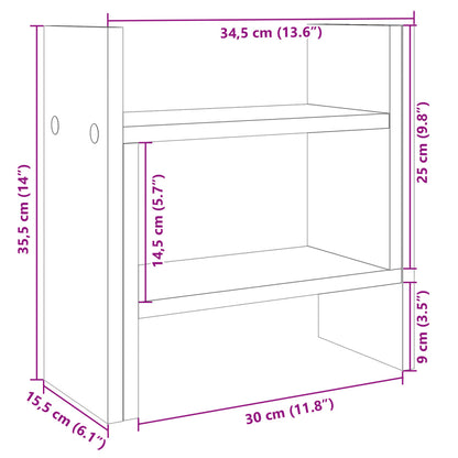 Desk Organiser Concrete Grey 34.5 x 15.5 x 35.5 cm