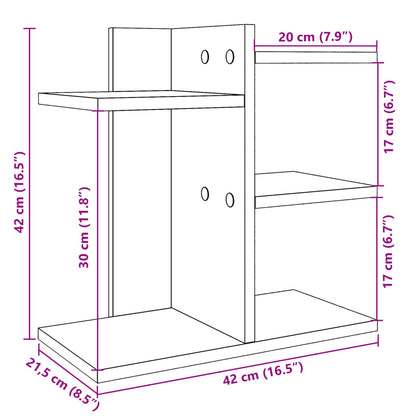 Desk Organiser Black 42x21.5x42 cm Engineered wood