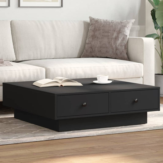 Coffee Table Black 90x90x28 cm Engineered Wood