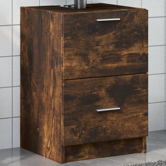 Sink Cabinet | Smoked Oak | Engineered Wood | 40x37x59 cm