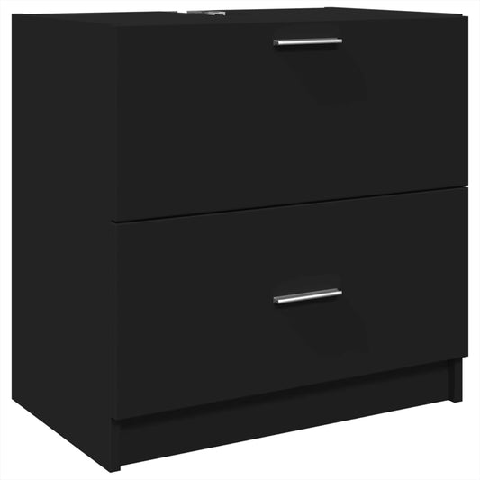 Sink Cabinet | Black | Engineered wood | Medium |  Storage