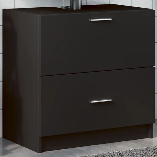 Sink Cabinet | Black | Engineered wood | Medium |  Storage