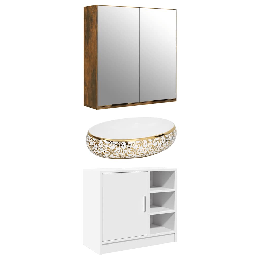 Sink Cabinet White 63x29x55 cm Engineered Wood
