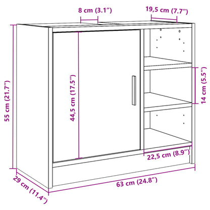 Sink Cabinet Black 63x29x55 cm Engineered Wood