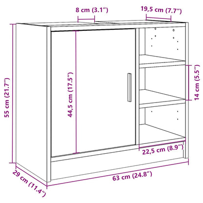 Sink Cabinet Sonoma Oak 63x29x55 cm Engineered Wood