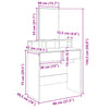 Dressing Table with Mirror White 80x41x144.5 cm