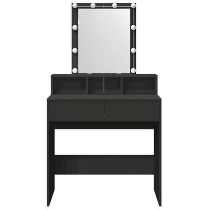 Dressing Table with LED Black 80x41x144.5 cm