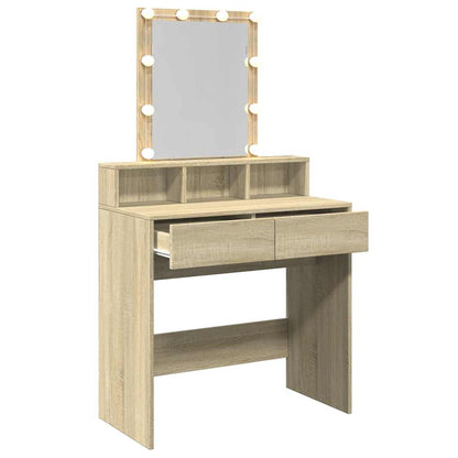 Dressing Table with LED Sonoma Oak 80x41x144.5 cm
