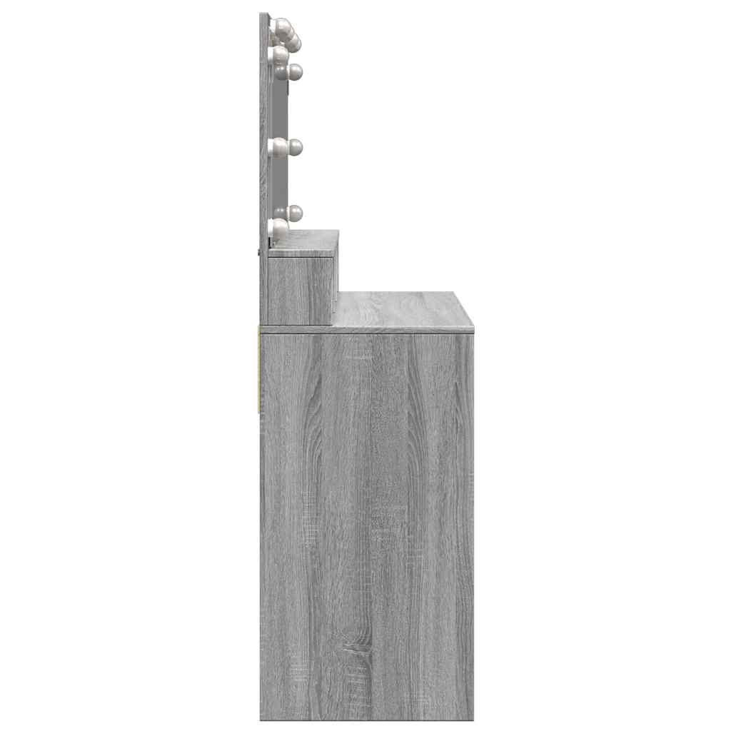 Dressing Table with LED Grey Sonoma 80x41x134.5 cm