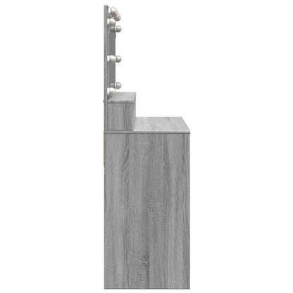 Dressing Table with LED Grey Sonoma 80x41x134.5 cm
