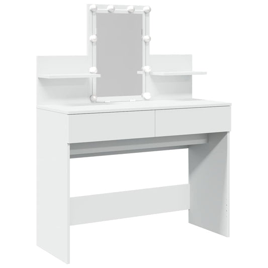 Dressing Table with LED White 100x40x130 cm