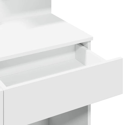 Dressing Table with LED White 100x40x130 cm