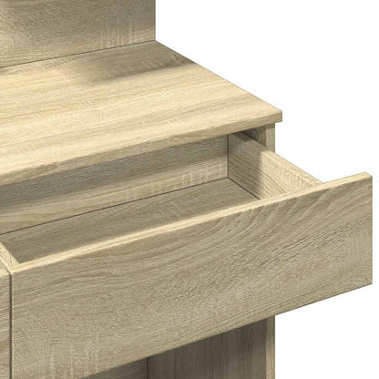 Dressing Table with LED Sonoma Oak 100x40x130 cm
