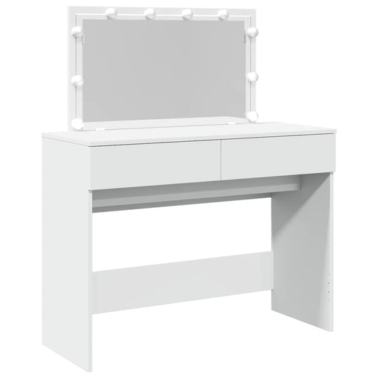Dressing Table with LED White 100x40x120 cm