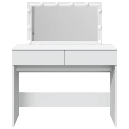Dressing Table with LED White 100x40x120 cm