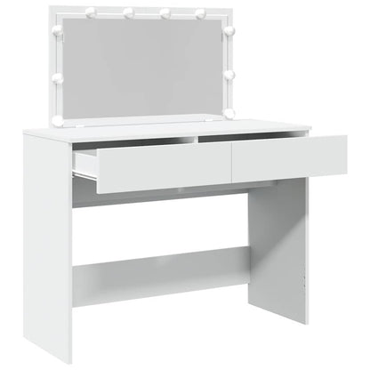 Dressing Table with LED White 100x40x120 cm