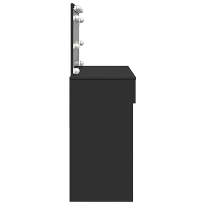 Dressing Table with LED Black 100x40x120 cm