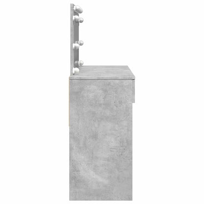 Dressing Table with LED Concrete Grey 100x40x120 cm