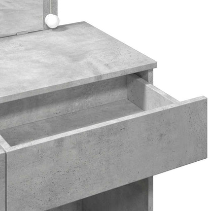 Dressing Table with LED Concrete Grey 100x40x120 cm