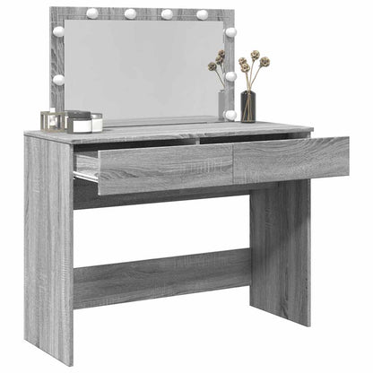 Dressing Table with LED Grey Sonoma 100x40x120 cm