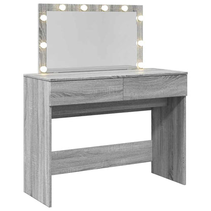 Dressing Table with LED Grey Sonoma 100x40x120 cm