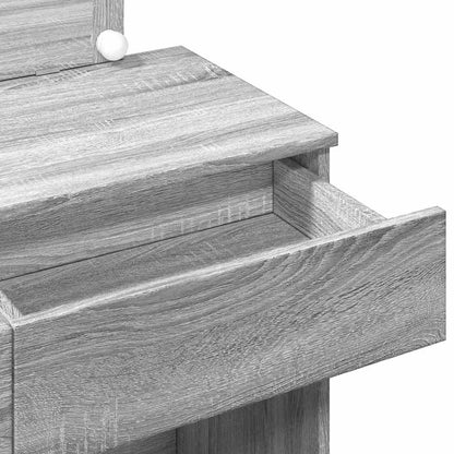 Dressing Table with LED Grey Sonoma 100x40x120 cm
