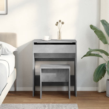 Dressing Table and Stool Concrete Grey 60x40x113.5 cm