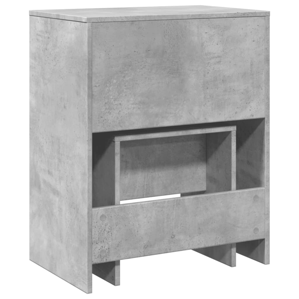 Dressing Table and Stool Concrete Grey 60x40x113.5 cm