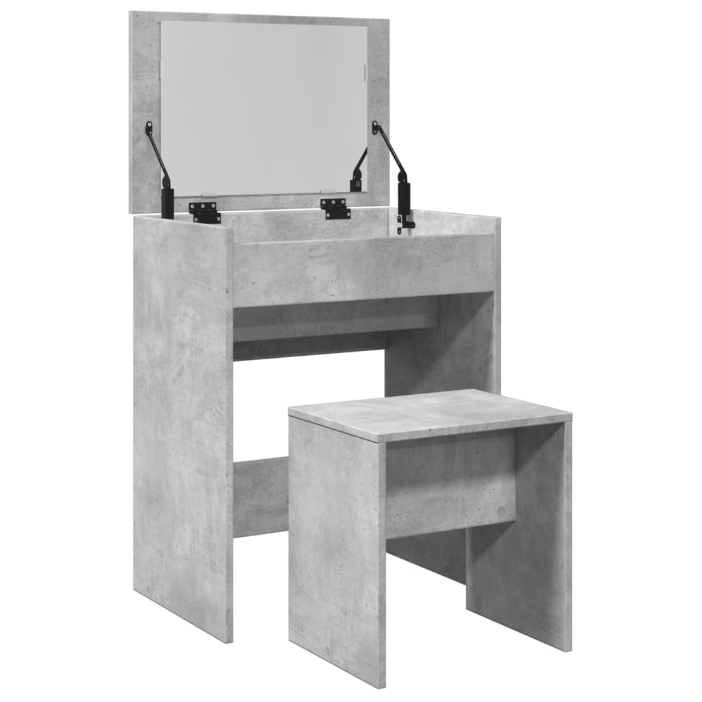 Dressing Table and Stool Concrete Grey 60x40x113.5 cm