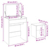 Dressing Table and Stool Grey Sonoma 60x40x113.5 cm